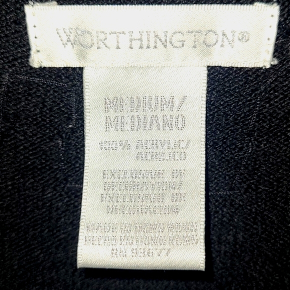 Worthington sweater black sequin trim Stretch medium - Picture 5 of 5